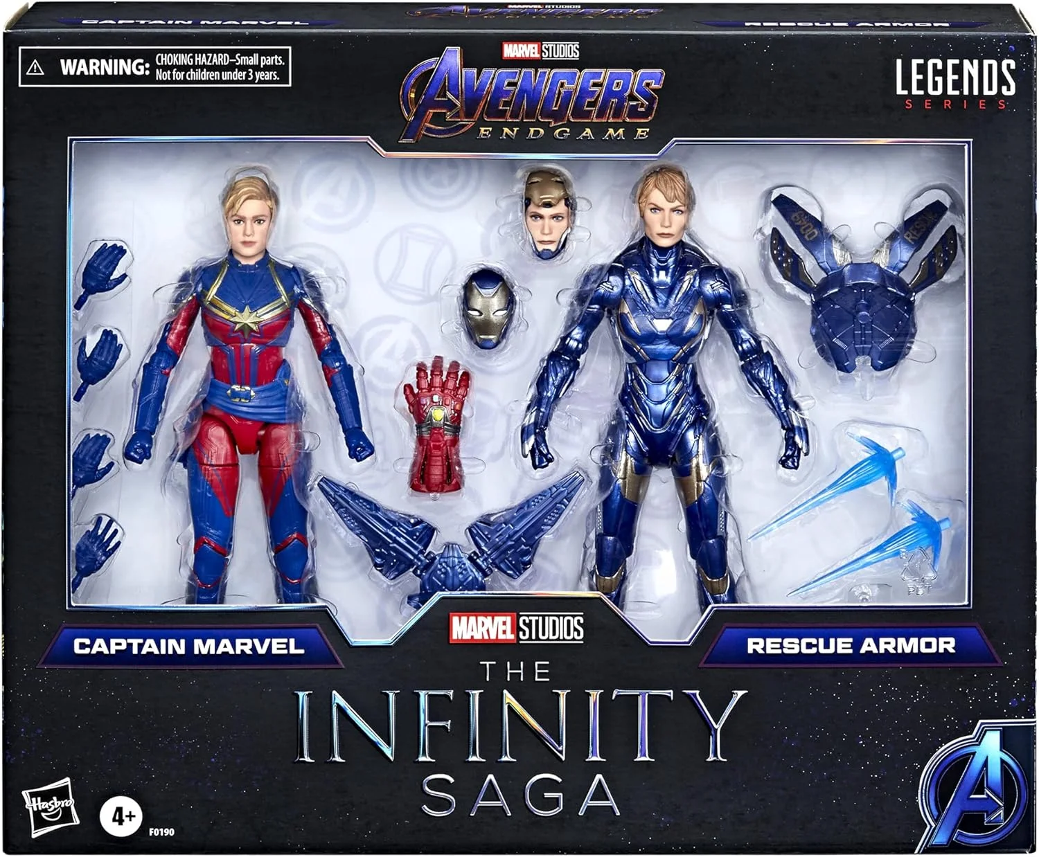 Marvel Legends Avengers Endgame Infinity Saga Capitán Marvel Armadura de Rescate Paquete de 2