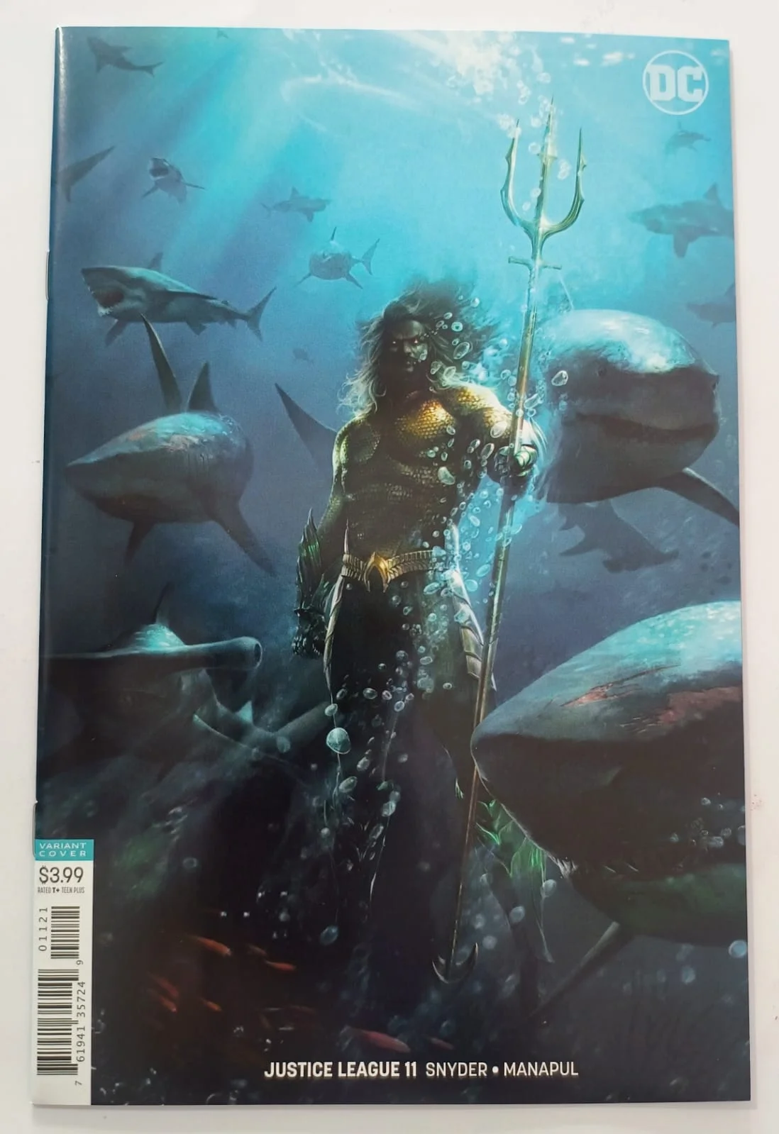 Cómic Justice League #11 (2018) Drowned Earth Aquaman Movie Variante Cvr B Primera Impresión